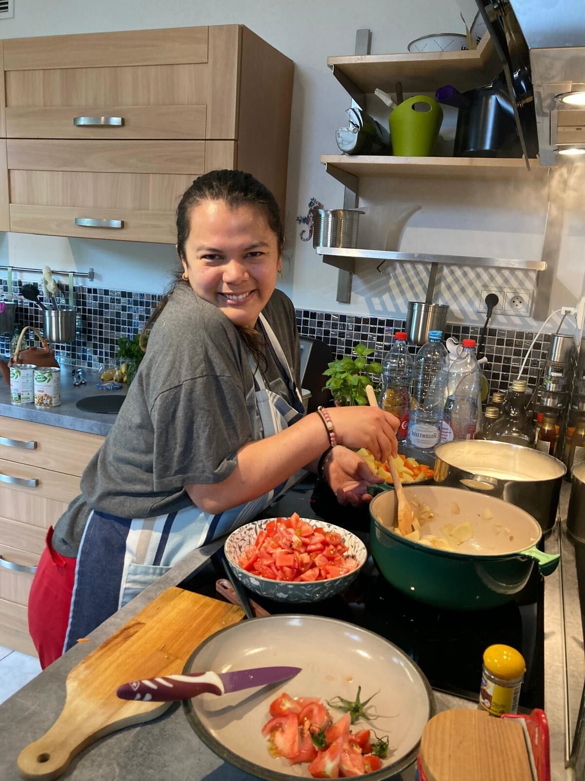Alisa teaching Japanese cooking