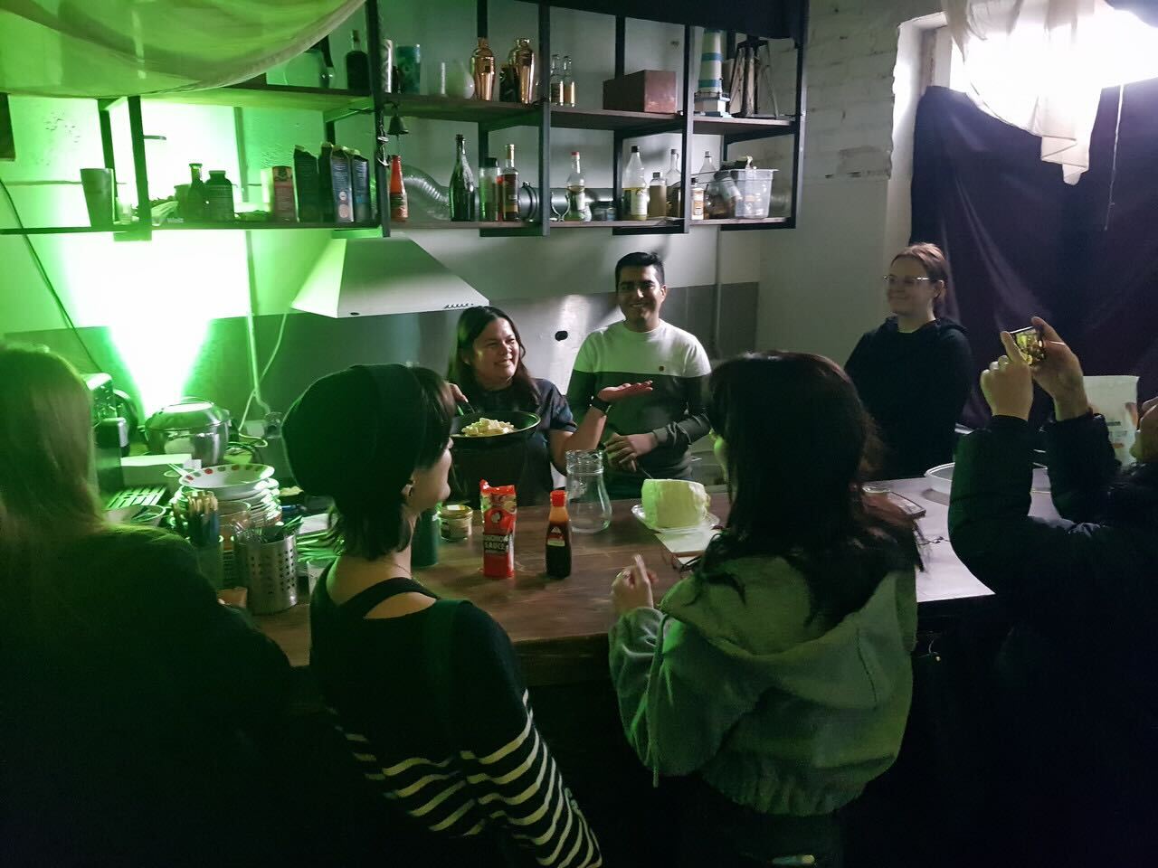 Japanese cooking workshop in progress